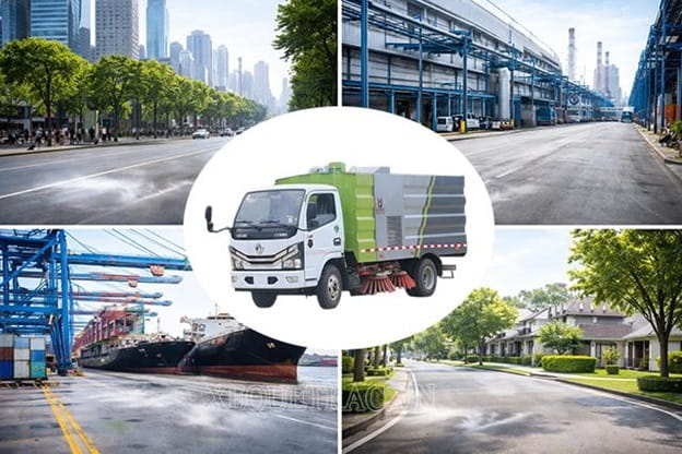 Xe quét đường Dongfeng dùng để làm sạch ở quy mô lớn